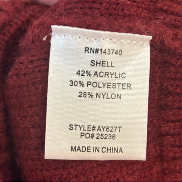 Hyacinth House Frankie Embroidered Floral Sweater in Merlot Size XL - Picture 12 of 14